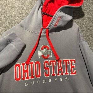Ohio State Hoodie Men’s L gray red Varsity Authentic Apparel soft stitched OSU